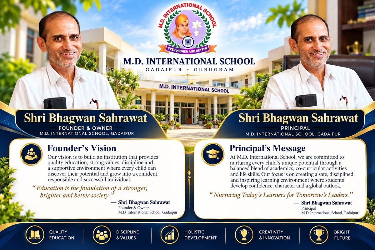 Shri Bhagwan Sahrawat, Founder, Owner and Principal of M.D International School, Gadaipur